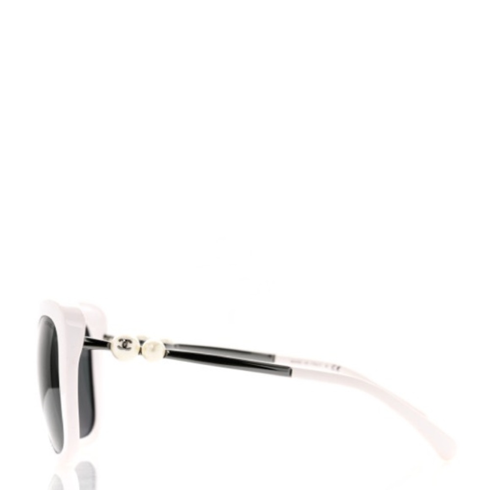 CHANEL Cat-Eye Sunglasses Acetate Butterfly Winter Pearl Sunglasses 5339-H White - Picture 10 of 11